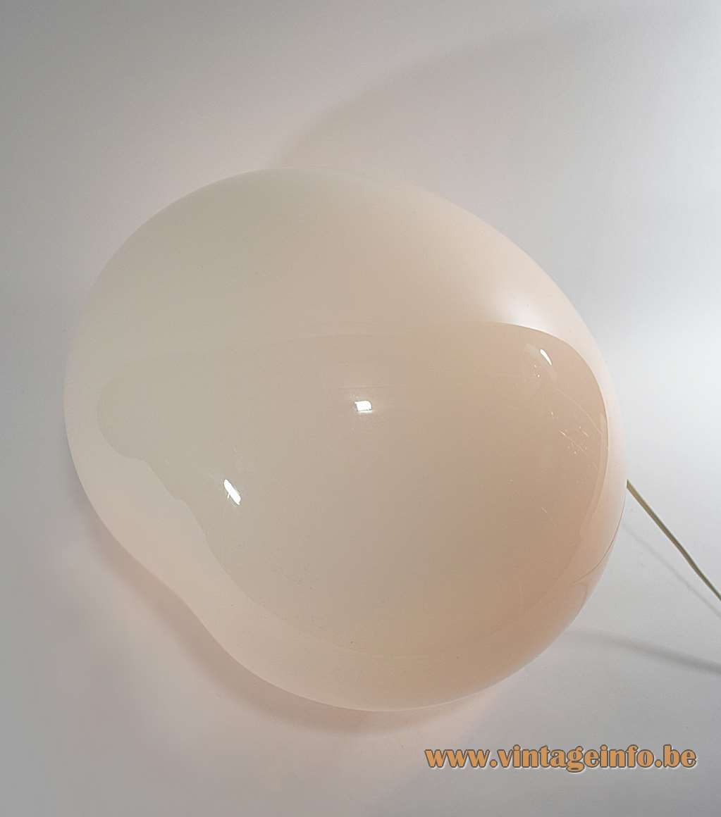 Luciano Vistosi Nessa table lamp opal clear biomorph hand blown Murano glass E27 socket 1970s vintage