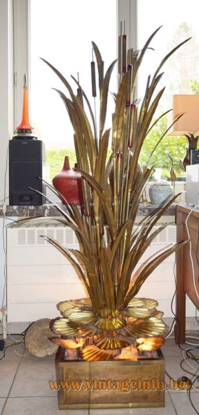 Maison Jansen Cattail and Water Lilies Floor Lamp 1