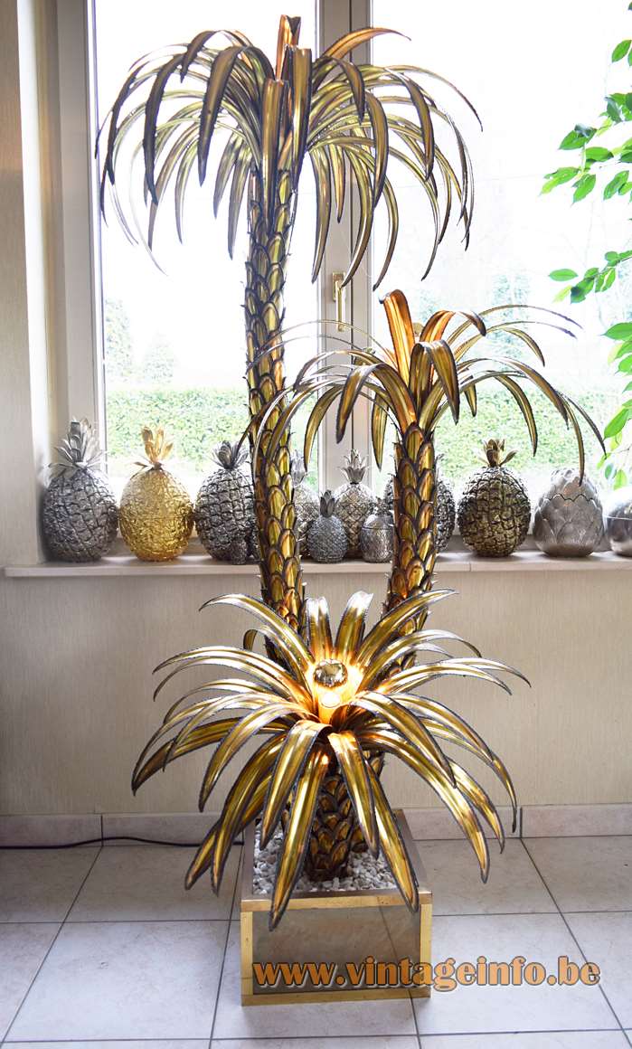 Maison Jansen Palm Trees Floor Lamp, Metal Palm Tree Floor Lamp