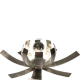 Fleur De Lumière table lamp made in Inox stainless steel representing a flower from the 70s