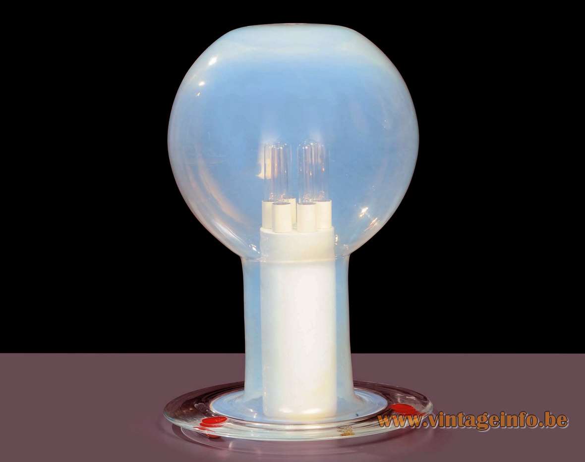 Renato Toso Nefele table lamp milky Murano glass globe lampshade Leucos Italy 1960s 1970s vintage design