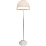 iGuzzini Baobab floor lamp half round globe base white acrylic mushroom lampshade Harvey Guzzini 1970s 1980s