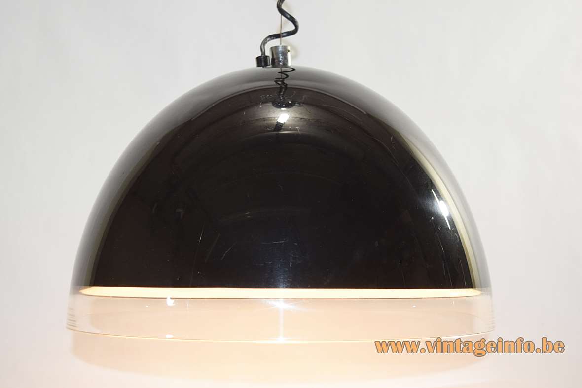  iGuzzini Baobab pendant lamp black and clear acrylic Perspex made by Harvey Guzzini E27 socket 1970s