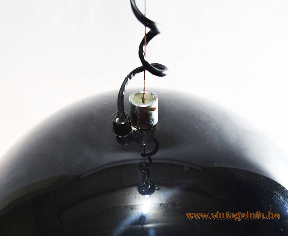  iGuzzini Baobab pendant lamp black and clear acrylic Perspex made by Harvey Guzzini E27 socket 1970s