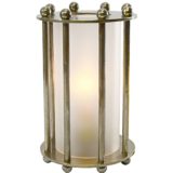 1930s modernist table lamp nickel-plated metal chrome ball nuts frosted glass tube 1920s art deco