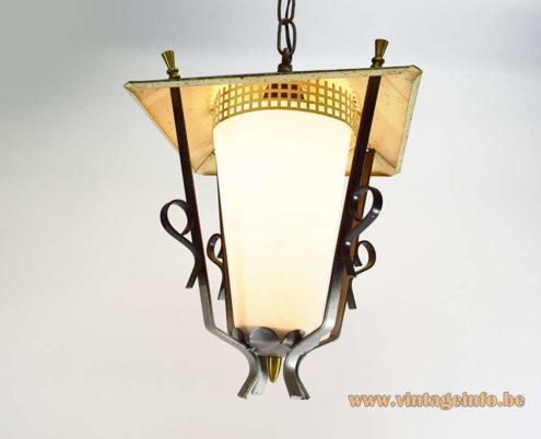 1950s Lantern Pendant Light 8