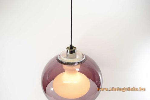 1970s Opal Purple Pendant Light 4