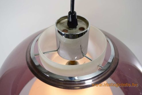 1970s Opal Purple Pendant Light 5