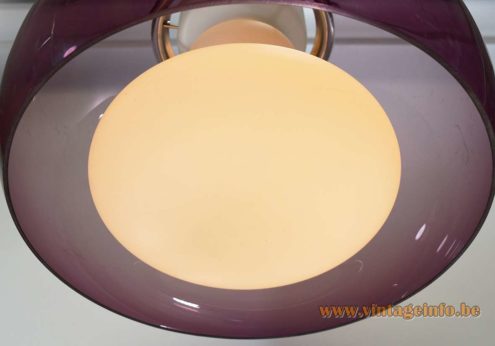1970s Opal Purple Pendant Light 6