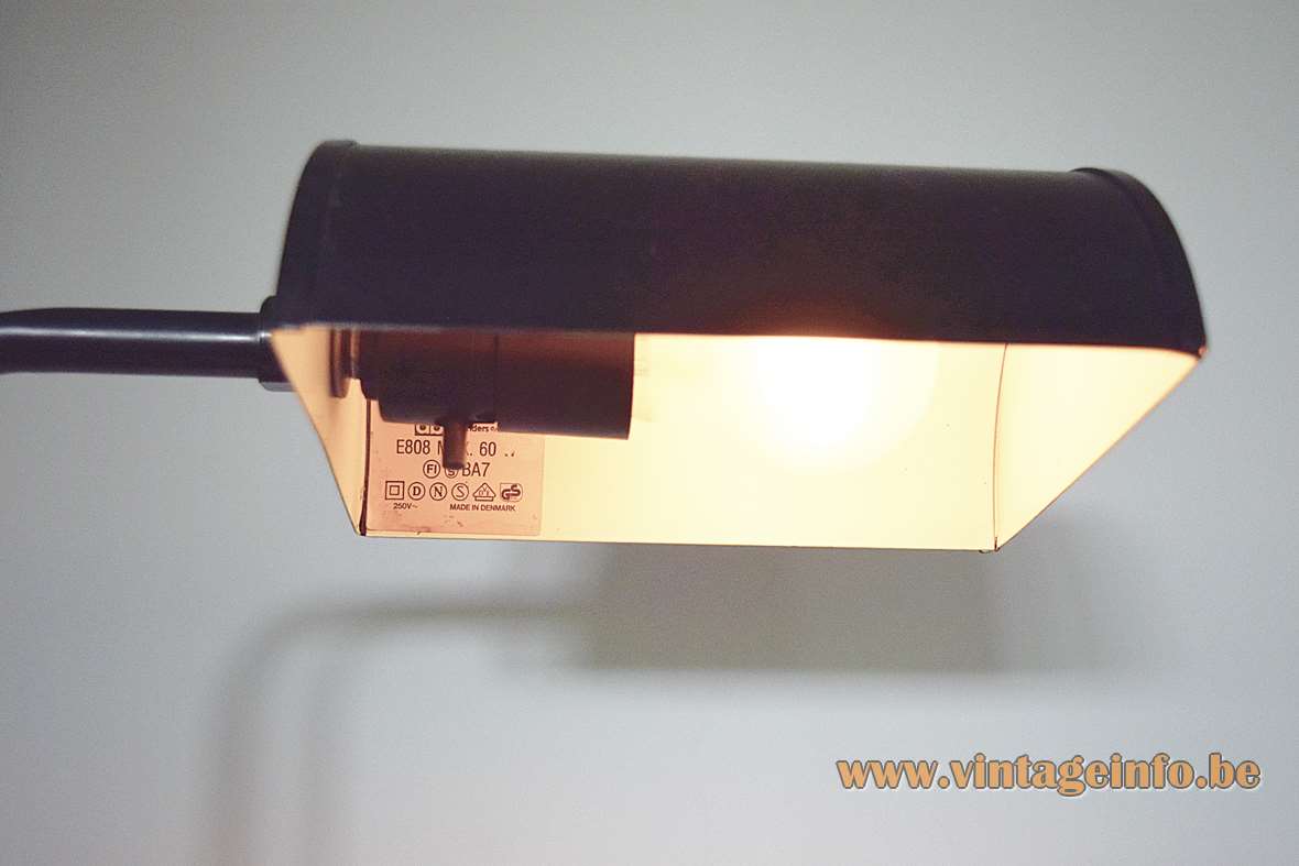 Abo Randers metal floor lamp black round base folded rod half round lampshade 1970s IKEA
