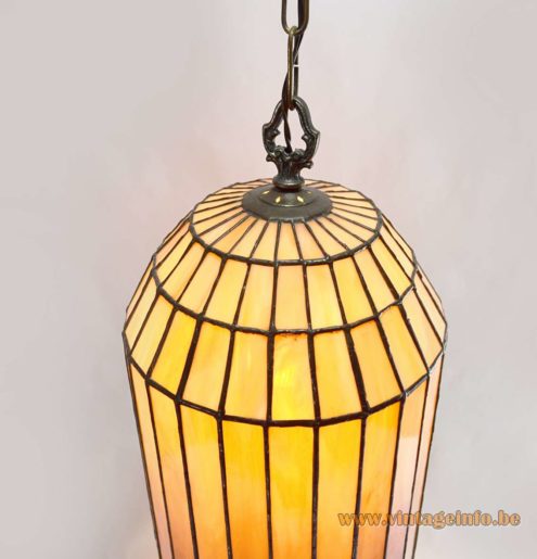 Art Deco Stained Glass Tongue Pendant Light 3