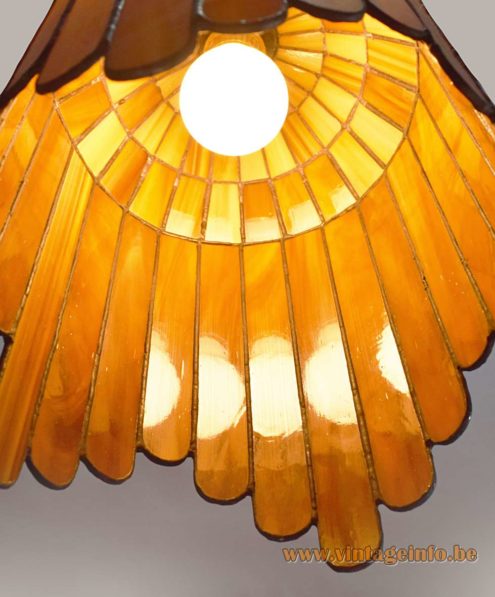 Art Deco Stained Glass Tongue Pendant Light 5