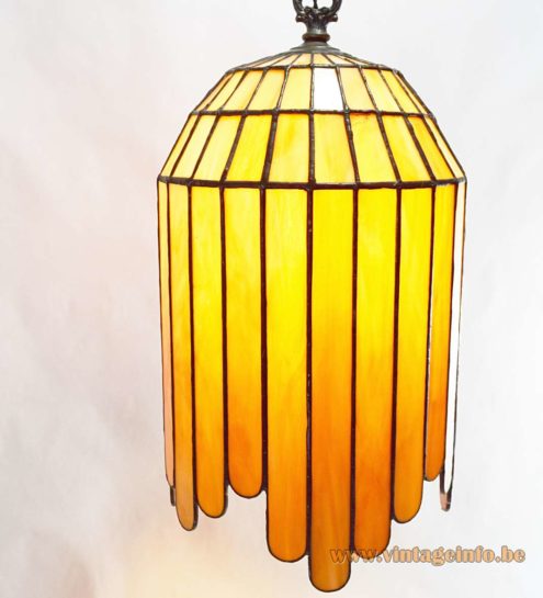 Art Deco Stained Glass Tongue Pendant Light 6