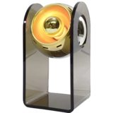 Gino Sarfatti model 540 table lamp smoked acrylic base gold chrome globe made by Insta GmbH Germany