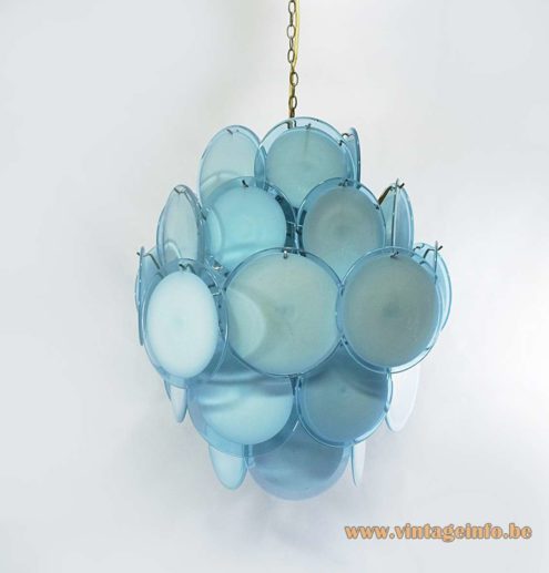 Gino Vistosi Blue Pink Disc Chandelier 6