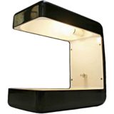 Giotto Stoppino Isos desk lamp in black and white aluminium produced in the 1970s by Tronconi