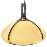 Harvey Guzzini Quadrifoglio pendant lamp in chrome and brown acrylic perspex no Gae Aulenti 3 bulbs