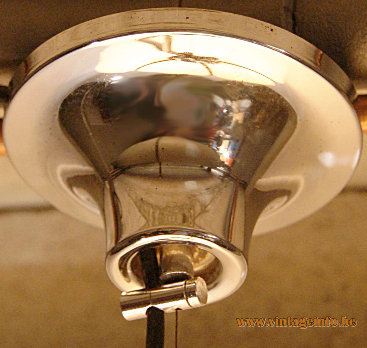 Harvey Guzzini Quadrifoglio pendant lamp in chrome and brown acrylic perspex no Gae Aulenti 3 bulbs
