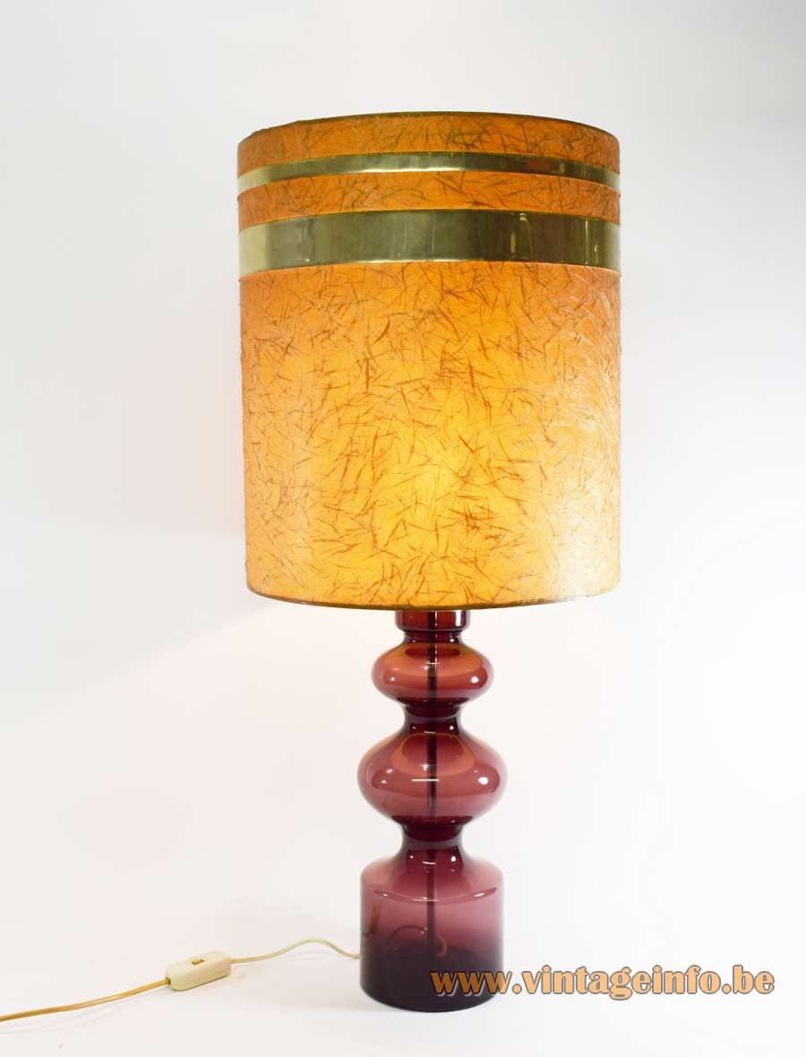 Aubergine Murano Table Lamp, Aubergine Bedside Table Lamps