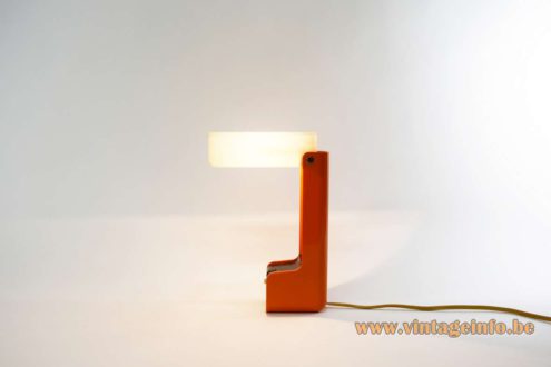 Nanbu Ell Table Lamp orange white acrylic 1970s Vademecum Joe Colombo Kartell MCM Japan