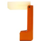Nanbu Ell table lamp orange plastic base & white acrylic foldable lampshade Vademecum Joe Colombo design 1970s