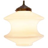 Raak Meerpaal pendant lamp white opal glass bollard lampshade brass rod 1960s 1970s Amsterdam The Netherlands