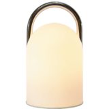 Romolo Lanciani Tender table lamp frosted opal glass lampshade chrome handle Tronconi 1970s design Italy