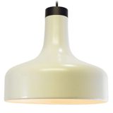 Staff aluminium pendant lamp 5405 white metal lampshade black plastic top 1970s Staff Leuchten Germany