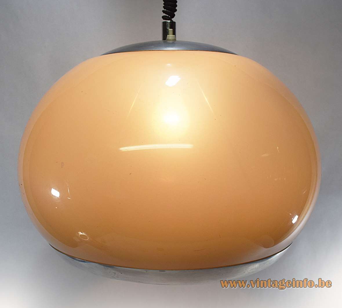 Stilux rise & fall acrylic pendant lamp made as a big globe in Perspex 1960s 1970s