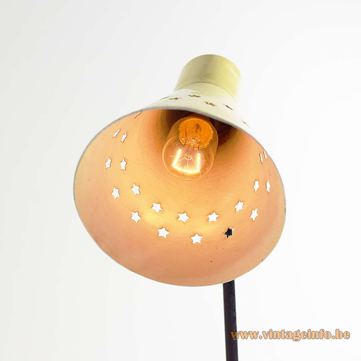 1950s Desk or Wall Lamp perforated stars folded rod 
