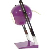 1970s purple globe table lamp rectangular slanting base chrome adjustable flat rods eyeball lampshade Elma Slovenia