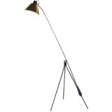 Artiforte Magneto floor lamp tripod base magnetic ball conical aluminium lampshade design: Gilbert Watrous 1950s 1960s