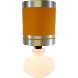 Dijkstra opal glass table lamp white globe base tubular fabric lampshade 1960s 1970s 2 lamp sockets