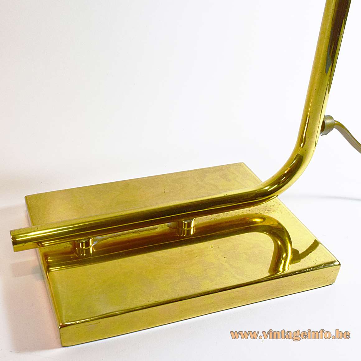 Egoluce Brass Desk Lamp swing arm 1970s 1980s MCM Italy cast iron counterweight