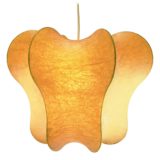 Goldkant Leuchten Cocoon pendant lamp sprayed plastic lampshade metal wire frame 1950s 1960s Germany E27 socket