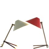 Hala Pinocchio table lamp brass & iron tripod base perforated stars lampshade E14 lamp socket 1950s 1960s