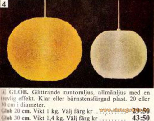 IKEA/Rotoflex - Sugar Ball "Sphere" Pendant Lamps - Catalogue Picture