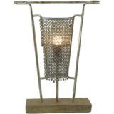 King Arthur Table Lamp habergeon chain mail ring concrete DIY Trössler + Cendrine 1990s