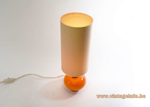 Orange Glass Brass Table Lamp 3