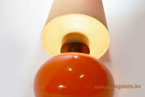 Orange Glass Brass Table Lamp 4