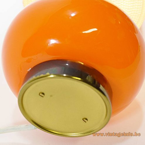 Orange Glass Brass Table Lamp 5