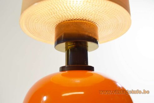 Orange Glass Brass Table Lamp 7