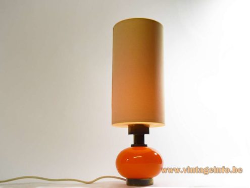 Orange Glass Brass Table Lamp 9
