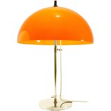 Gepo orange mushroom table lamp chrome base & rod adjustable acrylic lampshade 1960s 1970s 2 E27 sockets