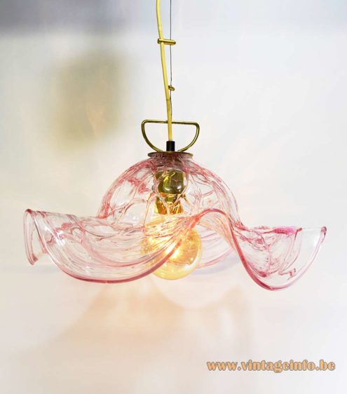 Pink Crystal Murano Pendant Light 1
