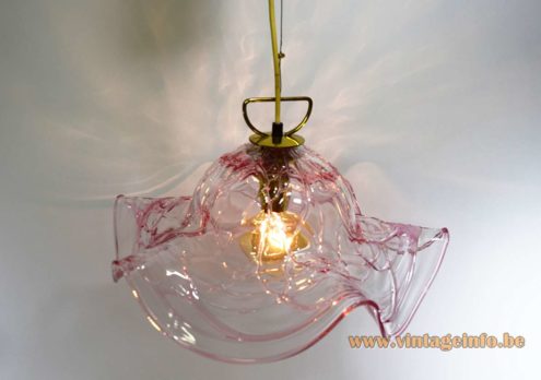 Pink Crystal Murano Pendant Light 4
