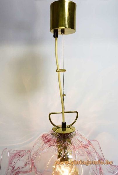 Pink Crystal Murano Pendant Light 6