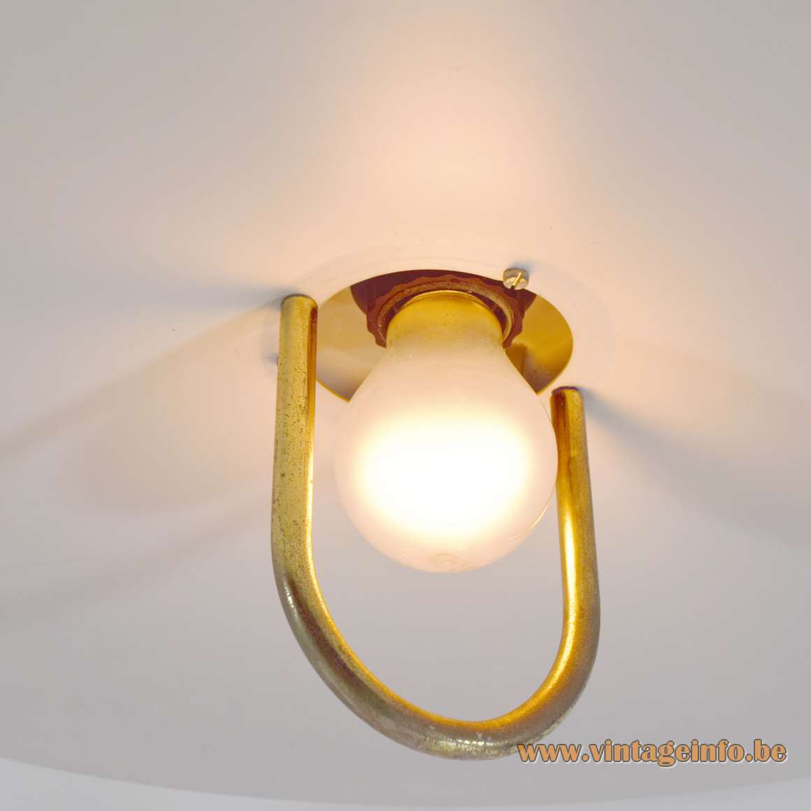 Scandinavian Aluminium Pendant Lamp gold anodized 2 dishes witch hat 1960s 1970s rise & fall MCM