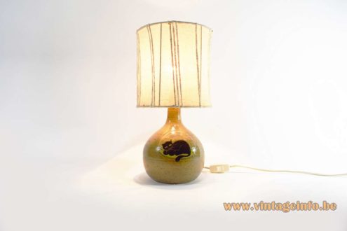 1960s Ceramic Table Lamp Cat 12