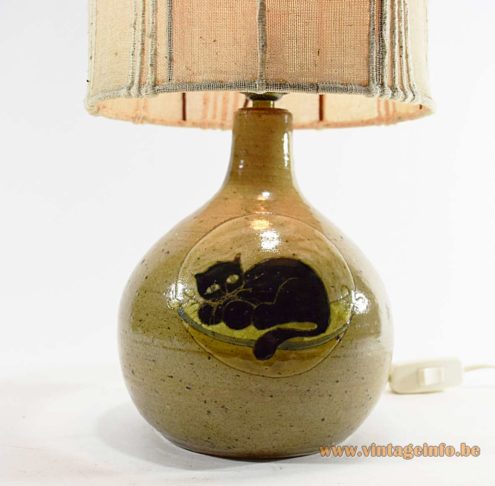 1960s Ceramic Table Lamp Cat 2